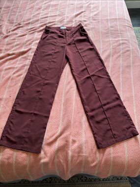 Boheme Wide-Leg Pants in Deep Burgundy